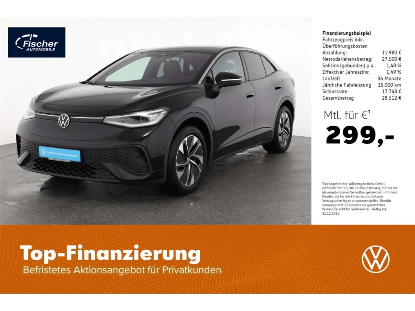 Volkswagen ID.5 Pro 77 kWh AHK/Matrix/Wärmepumpe/RFK/PDC Schwarz - 1