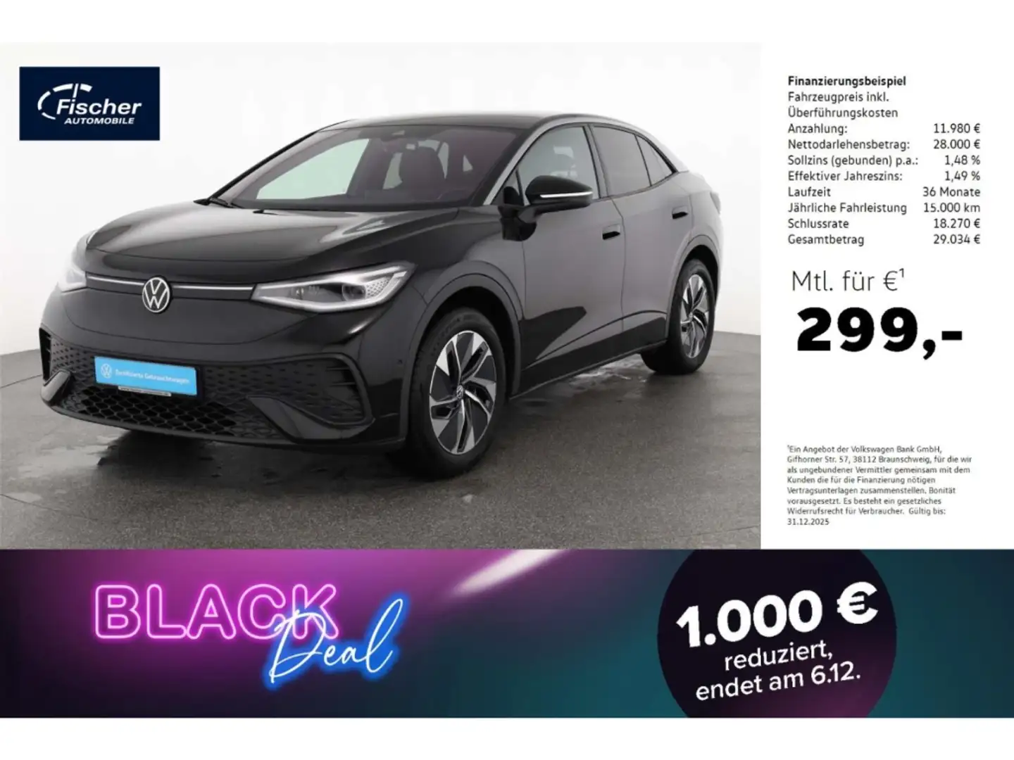 Volkswagen ID.5 Pro 77 kWh AHK/Matrix/Wärmep./NAV Schwarz - 1