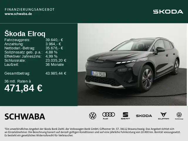Skoda Elroq 60 63 kWh *LED*AHK*ACC*R-KAM*PDC*NAV*SHZ*