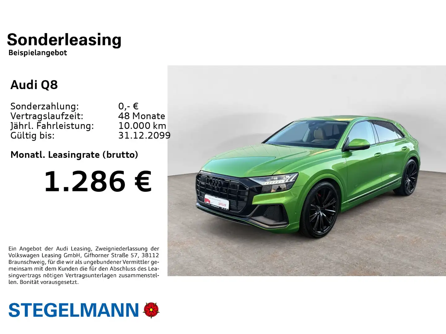 Audi Q8 50 TDI qu. Tiptr. S-Line Selection *AHK*Matri Grün - 2