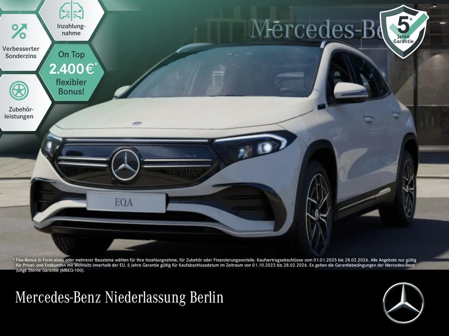 Mercedes-Benz EQA 250 AMG+19"+PREMIUM+PANO+360+MEMORY+BURMESTER Weiß - 1