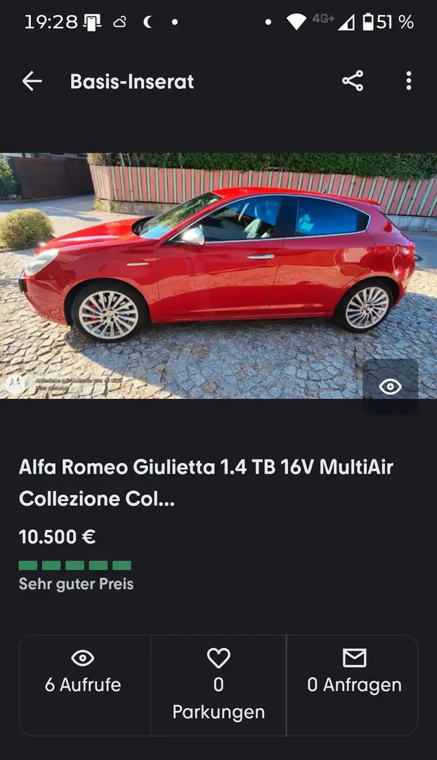 Alfa Romeo Giulietta Giulietta Exclusive 1,4 TB Exclusive Rot - 1