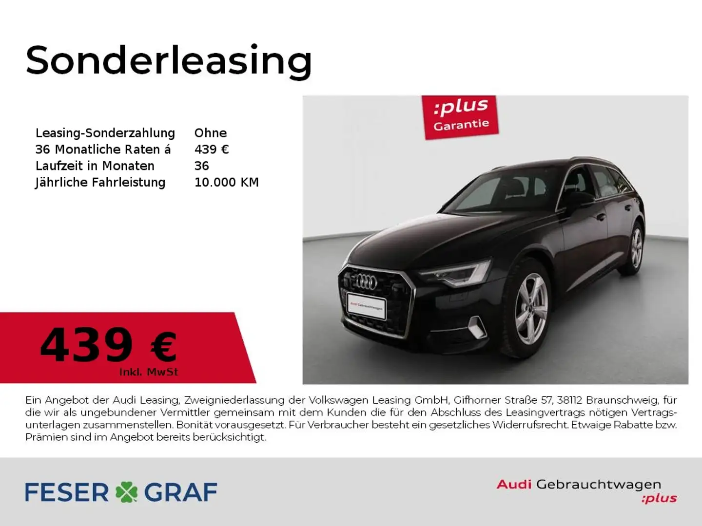 Audi A6 Avant 45TFSI qu./Matrix/Kamera/Leder/AHK/ACC Schwarz - 1