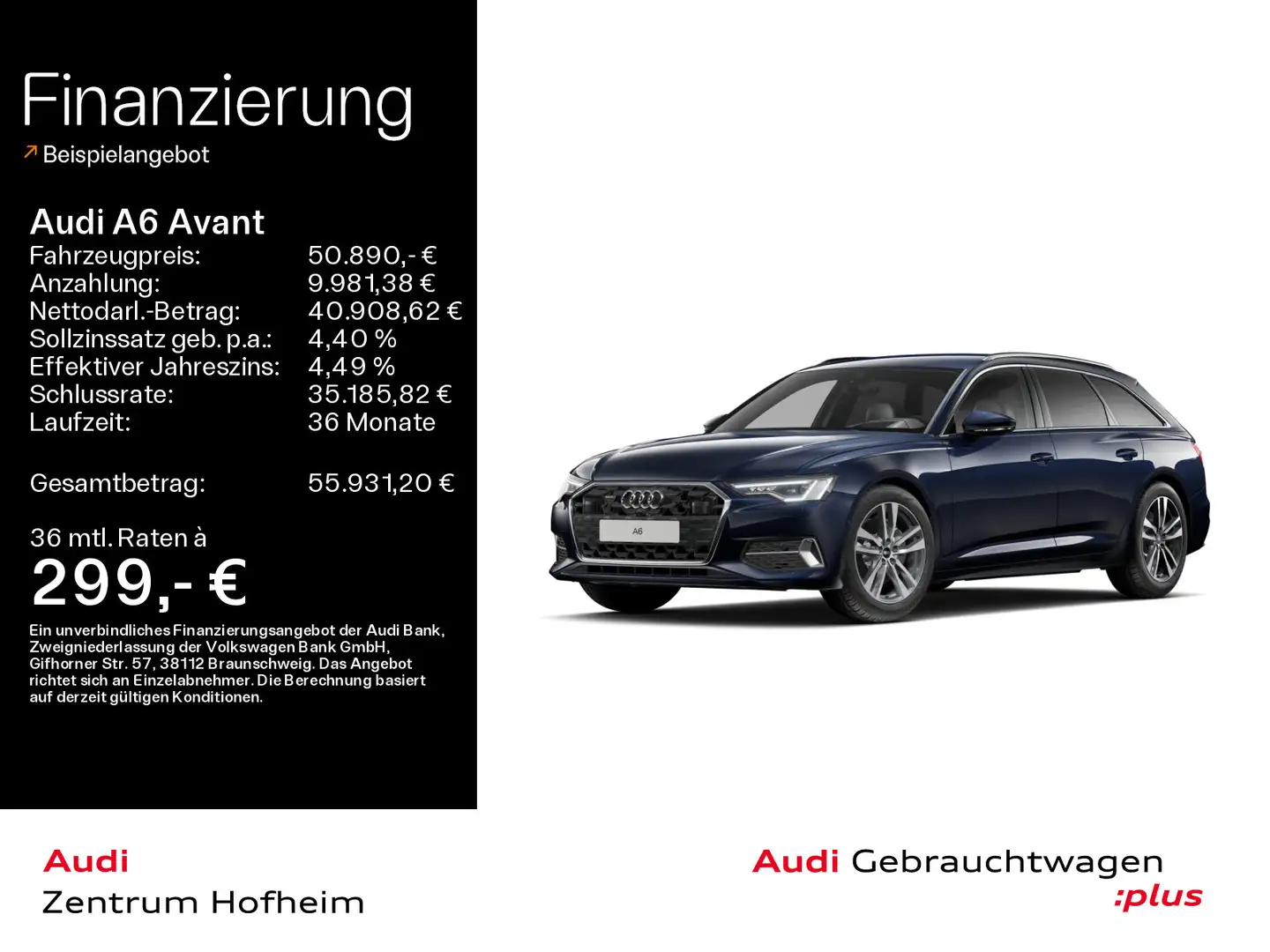 Audi A6 50 TDI qu advanced tip*HUD*Matrix*Virtu Bleu - 1