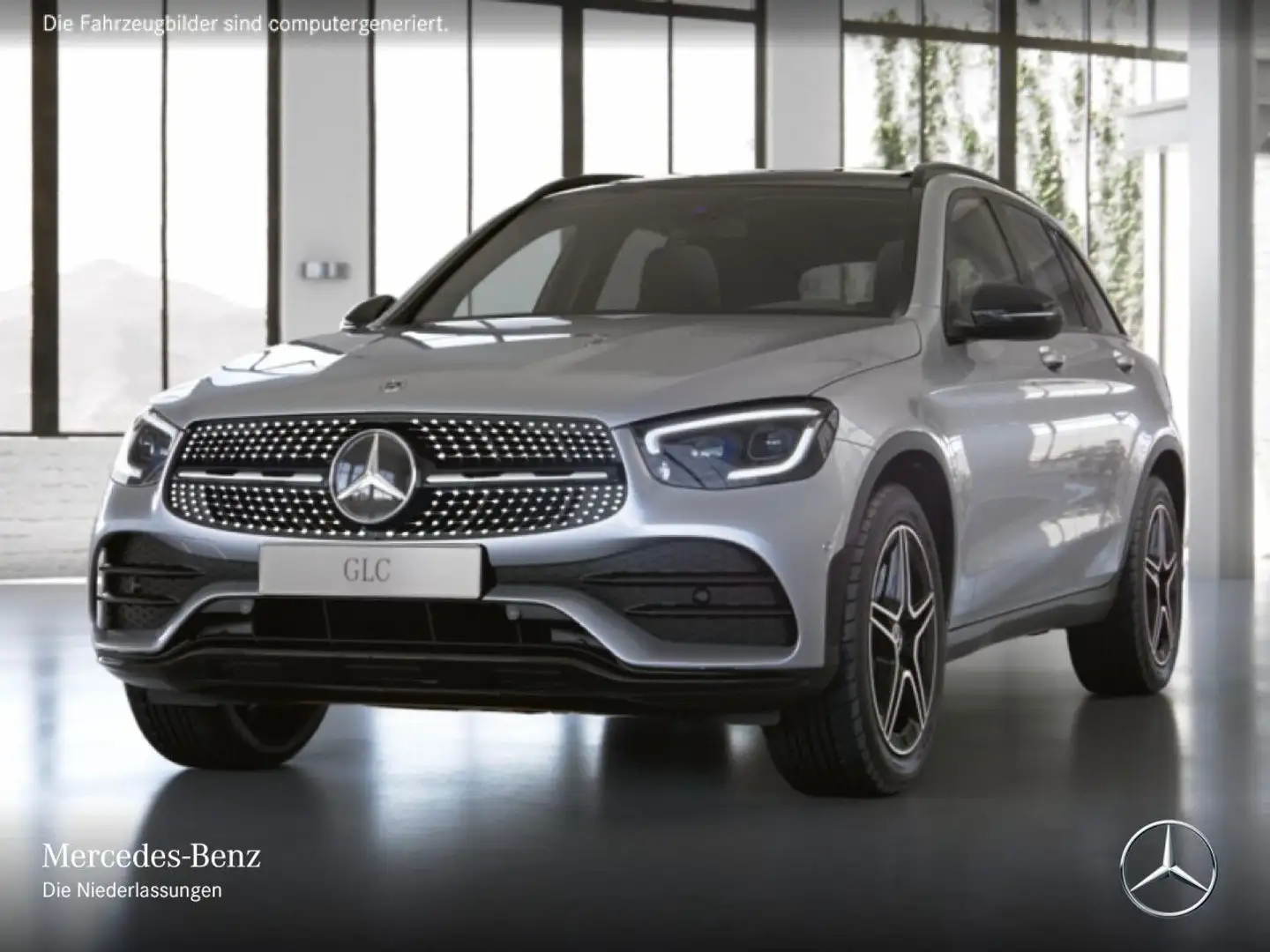 Mercedes-Benz GLC 300 d 4M AMG+NIGHT+PANO+AHK+MULTIBEAM+KAMERA Silber - 2
