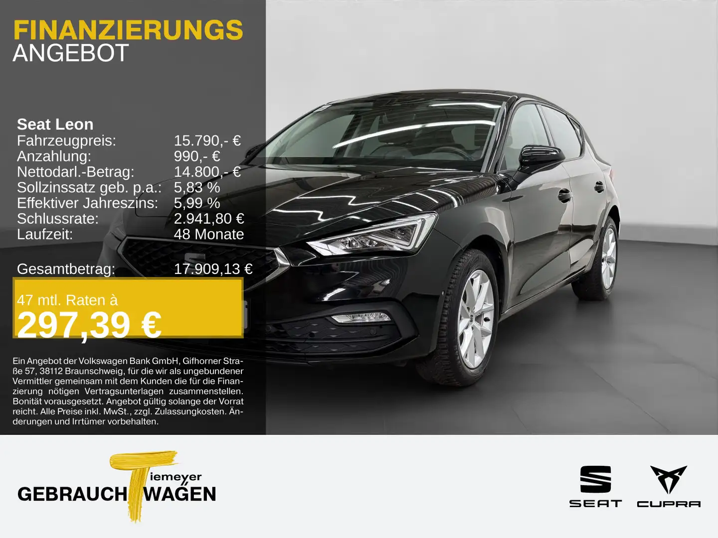 SEAT Leon TSI STYLE NAVI VIRTUAL CLIMATRONIC Noir - 1
