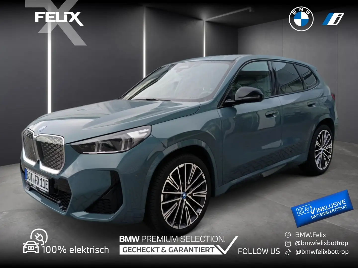 BMW iX1 eDrive20 20"ALU+M SPORTPAKET+MEMORY+ANH.KUPPLUNG Зелений - 1