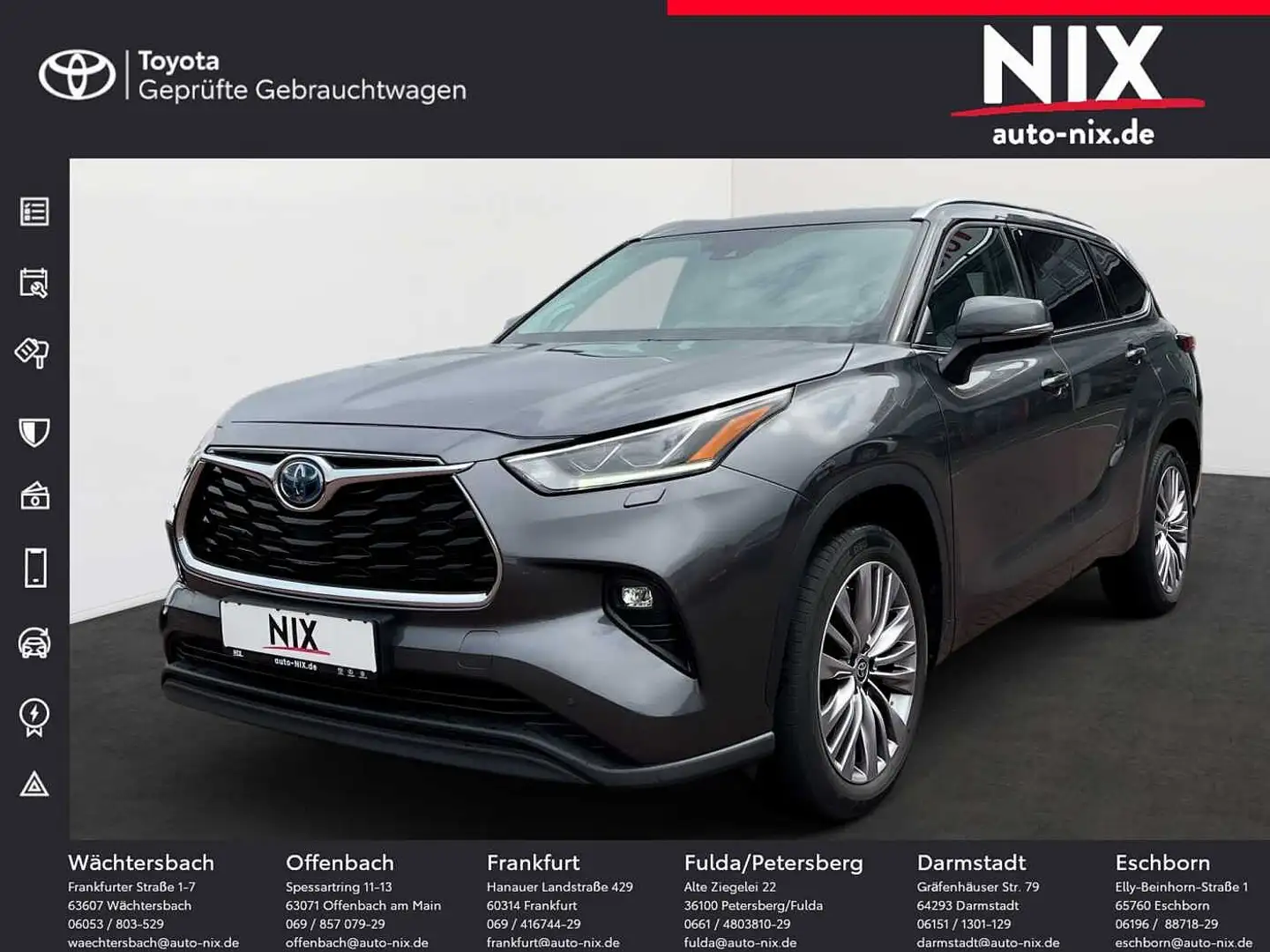 Toyota Highlander 2.5 Hyb Executive 7-Sitzer 8-Fach AHK Grau - 1