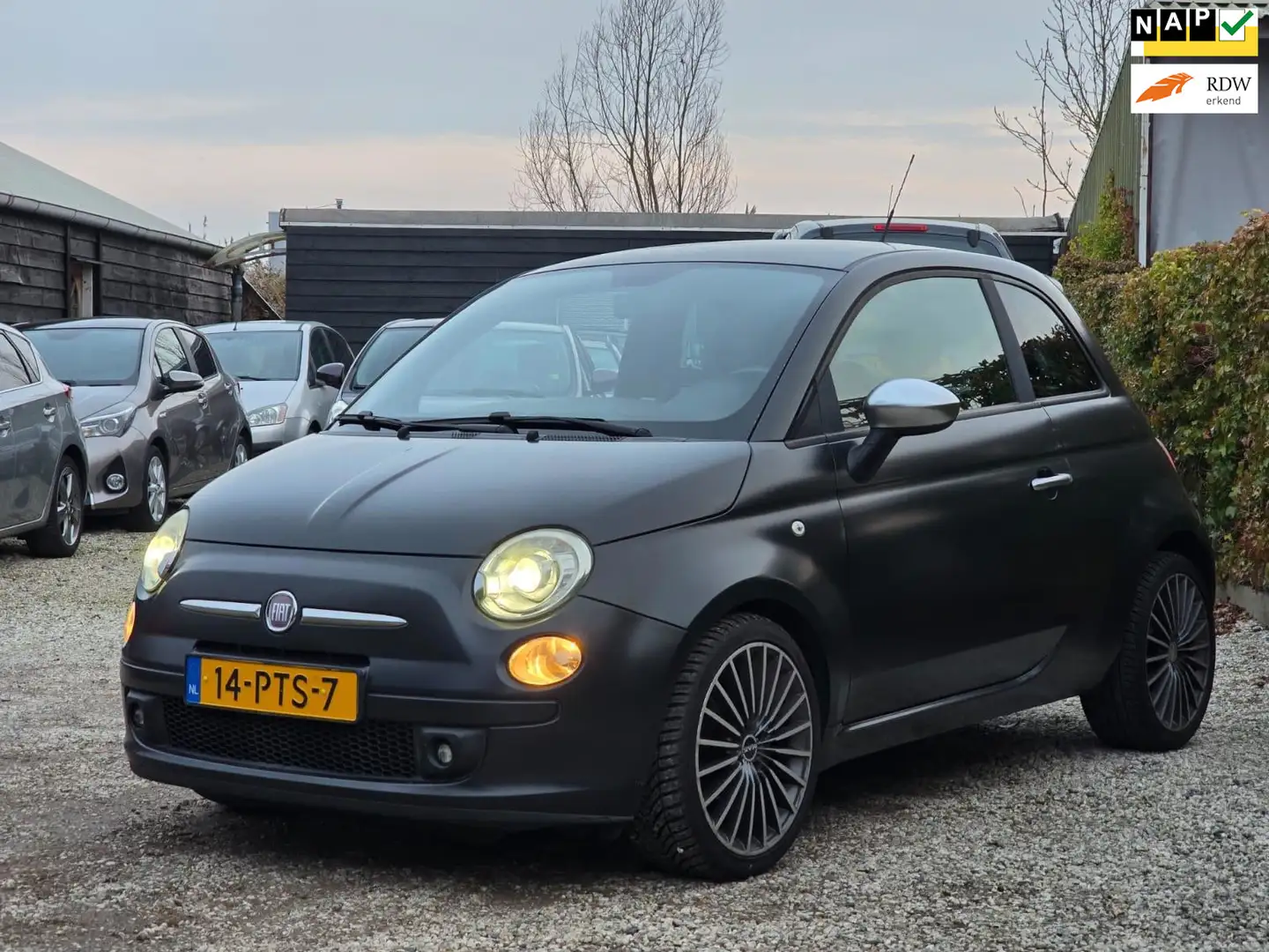 Fiat 500 0.9 TwinAir Blackjack Leer/Airco/Lmv Zwart - 1