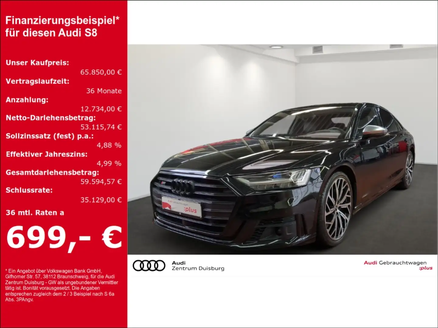 Audi S8 4.0 TFSI quattro Panorama Standheizung Negro - 1
