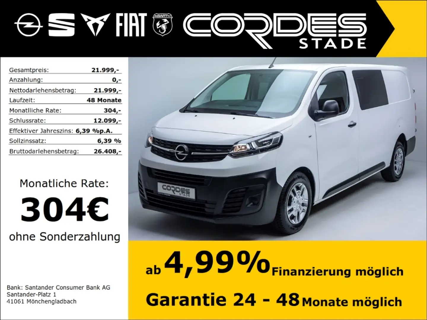 Opel Vivaro Kasten FlexSpace L Doppelkabine 2.0 D Allwetter Weiß - 1