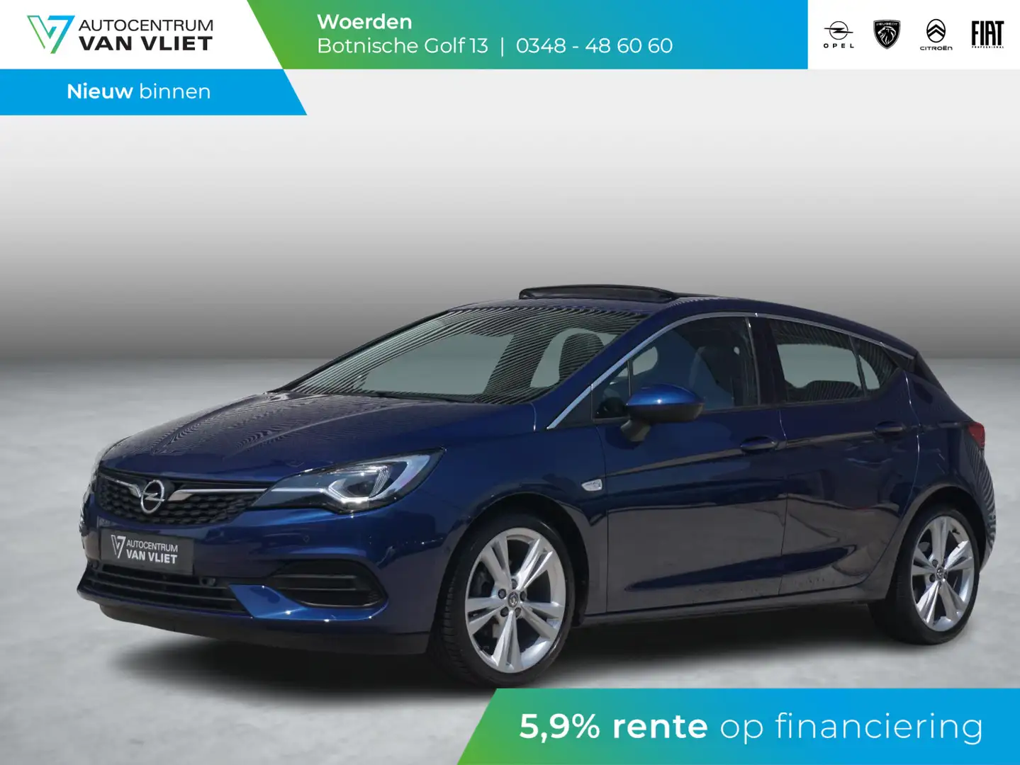 Opel Astra 1.2 Elegance Schuifkanteldak | AGR stoelen Blauw - 1