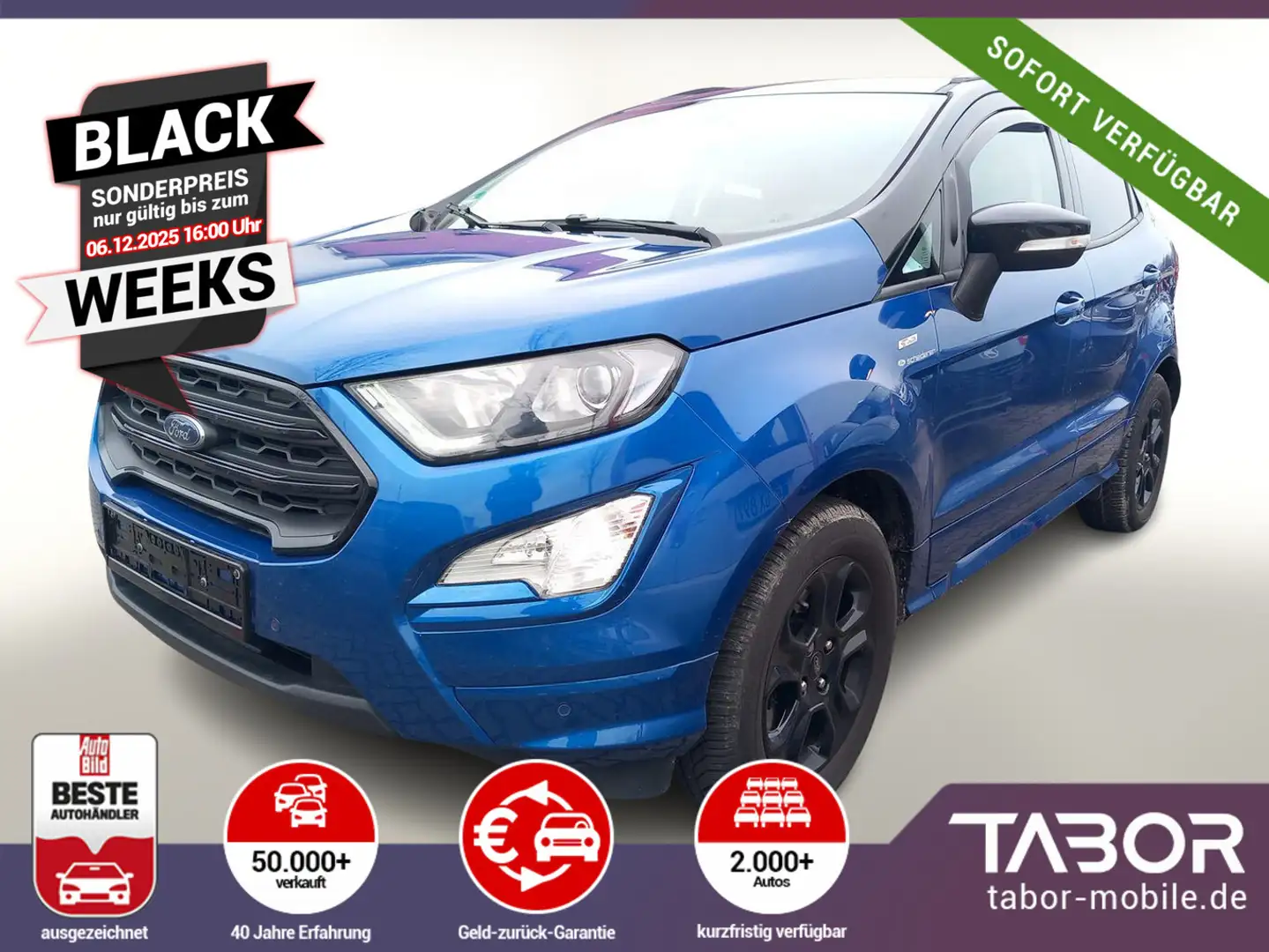 Ford EcoSport 1.0 EcoBoost 140 ST-Line Nav SchiebeD Blau - 1