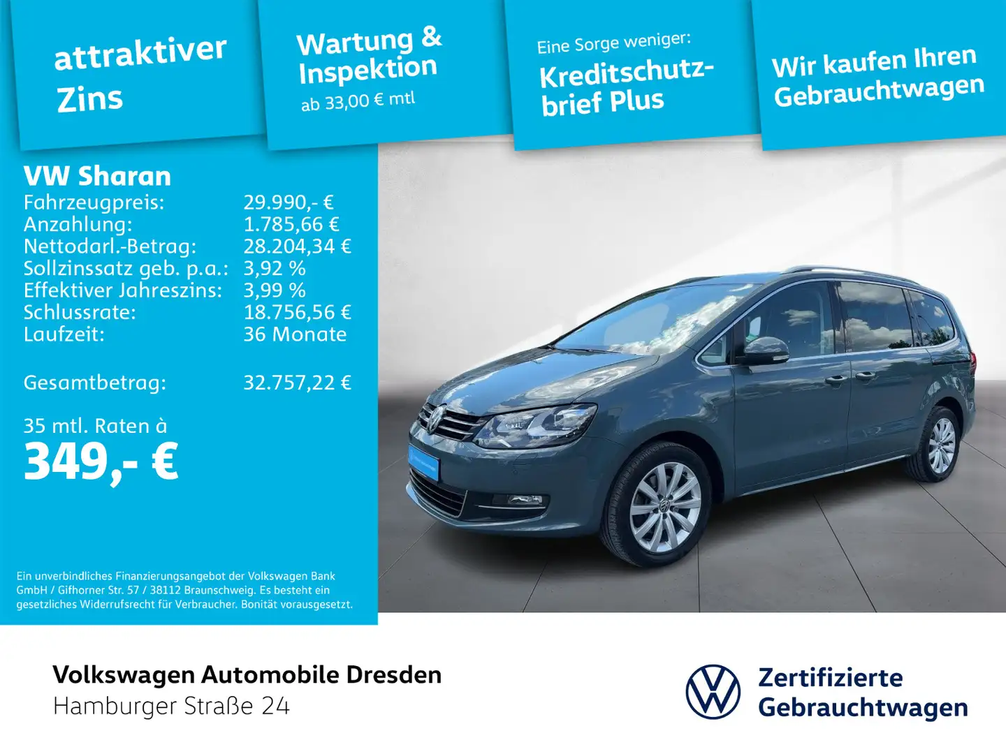 Volkswagen Sharan Highline 1.4 TSI DSG XENON KAMERA ACC Brun - 1