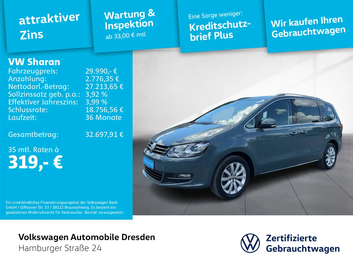 Volkswagen Sharan Highline 1.4 TSI DSG XENON KAMERA ACC Braun - 1