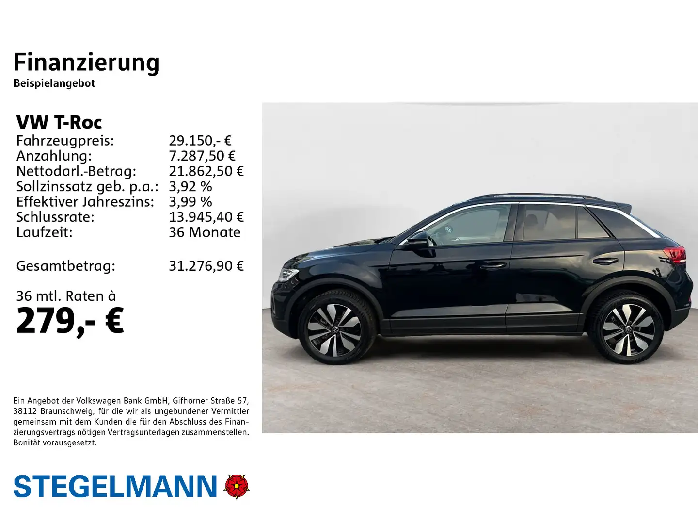 Volkswagen T-Roc 2.0 TDI DSG Goal *AHK*Kamera*Navi*LED* Schwarz - 2