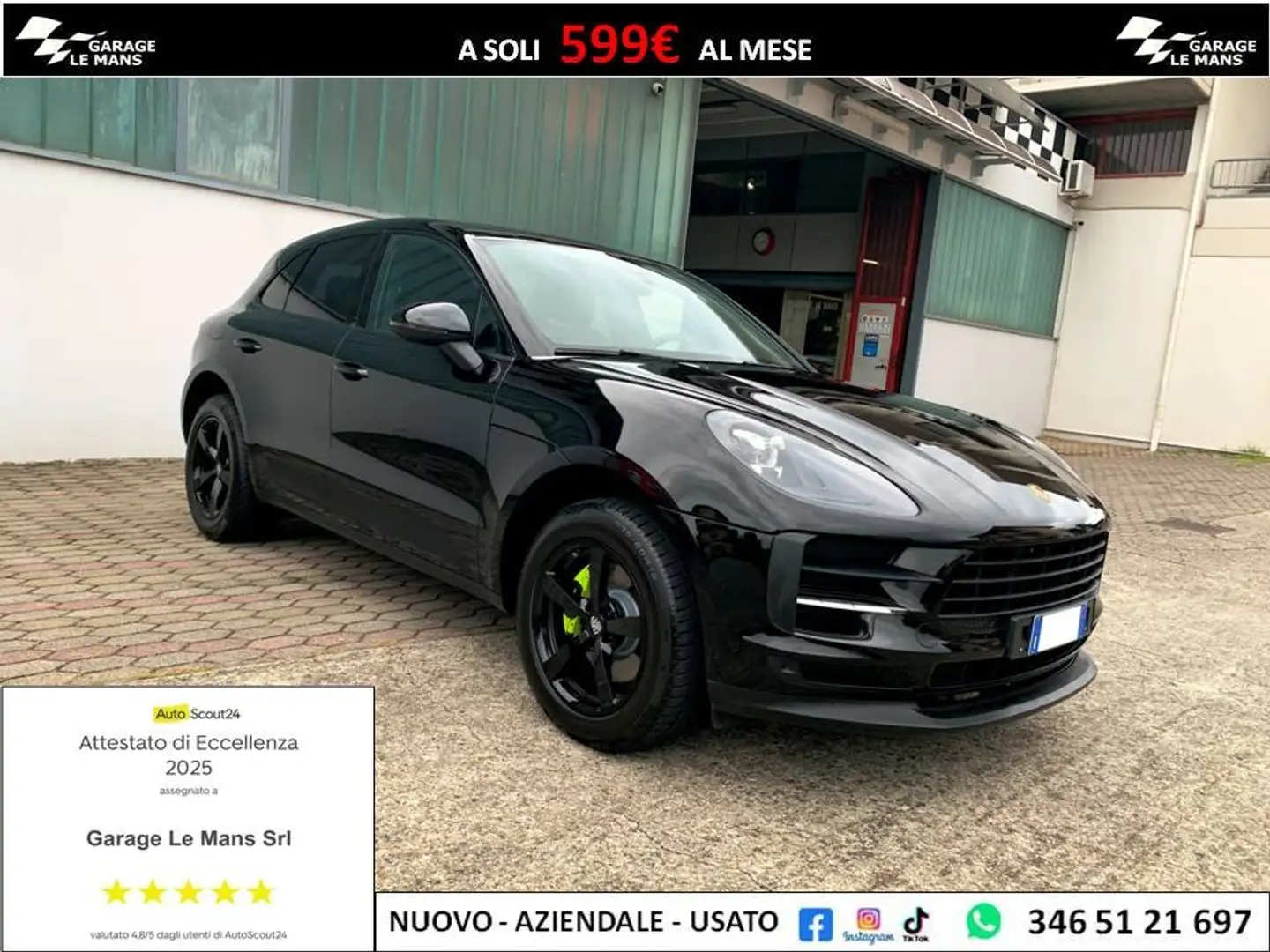 Porsche Macan 2.0 245CV PDK NAVI PELLE CRUISE LED PDC UNIPROP. Nero - 1