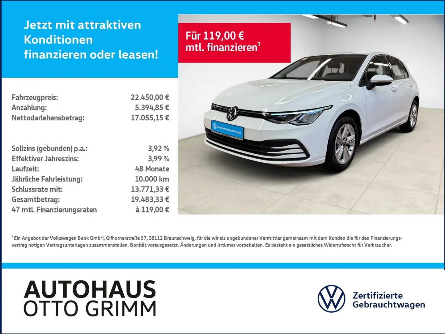 Volkswagen Golf VIII 1.5 TSI Life LED Navi Blanco - 1