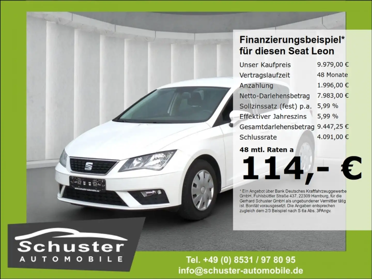SEAT Leon 1.6TDI*Temp PDC Blueto Nebelsch Alarm Klima Weiß - 1