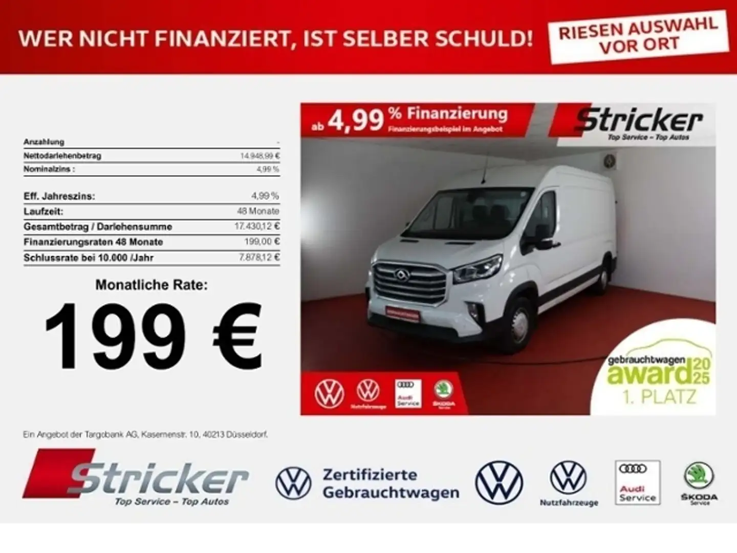 Maxus Deliver 9 2.0 Diesel 199,-ohne Anzahlung Weiß - 1