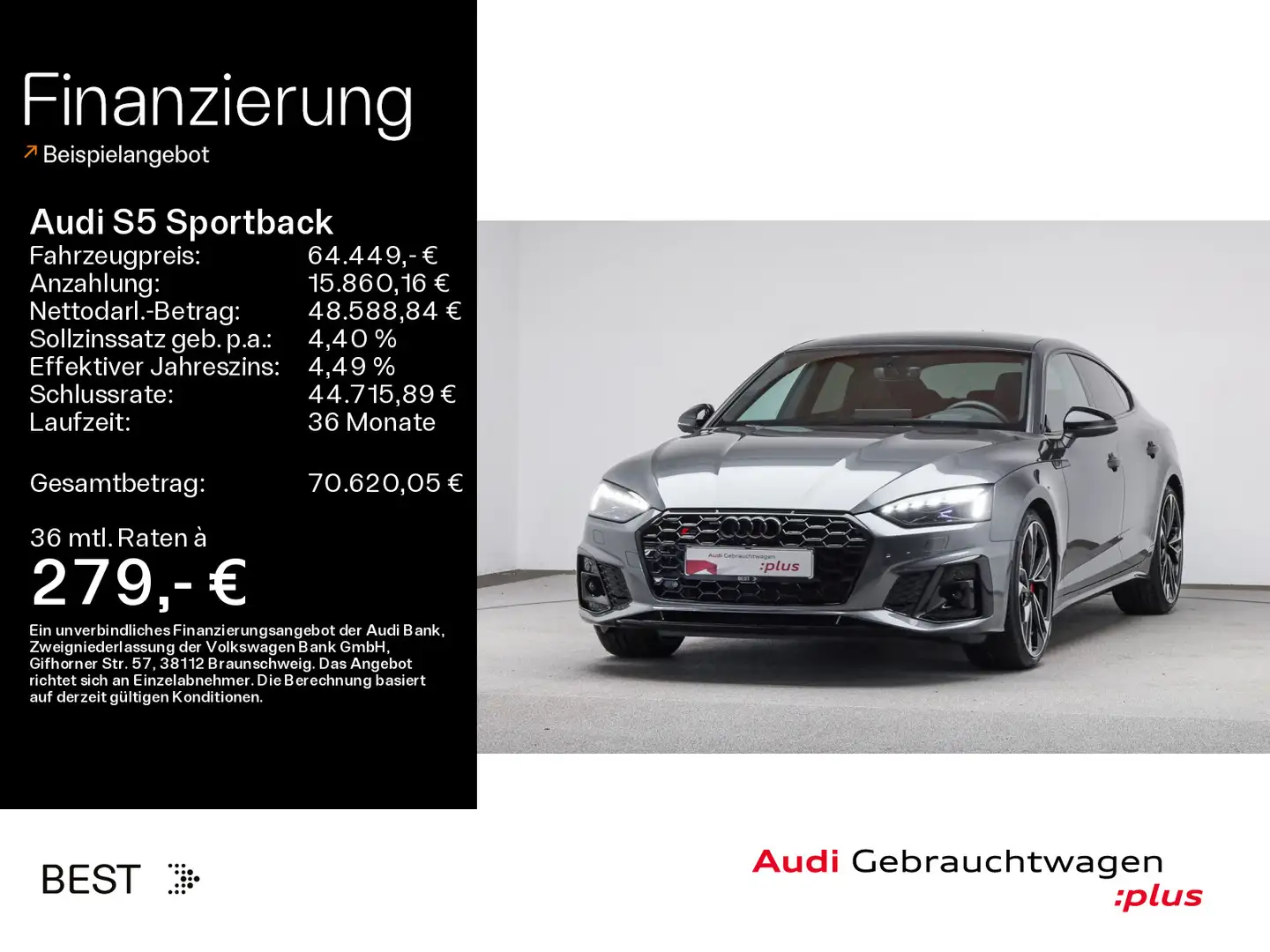 Audi S5 *NAVI-PLUS*LASER*HUD*AHK*PANO*OPTIK- Grau - 1