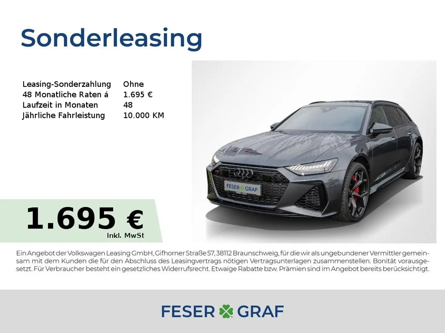 Audi RS6 Av. perf. HD-Matrix/Pano/Dynamik+/Standh. Gris - 1