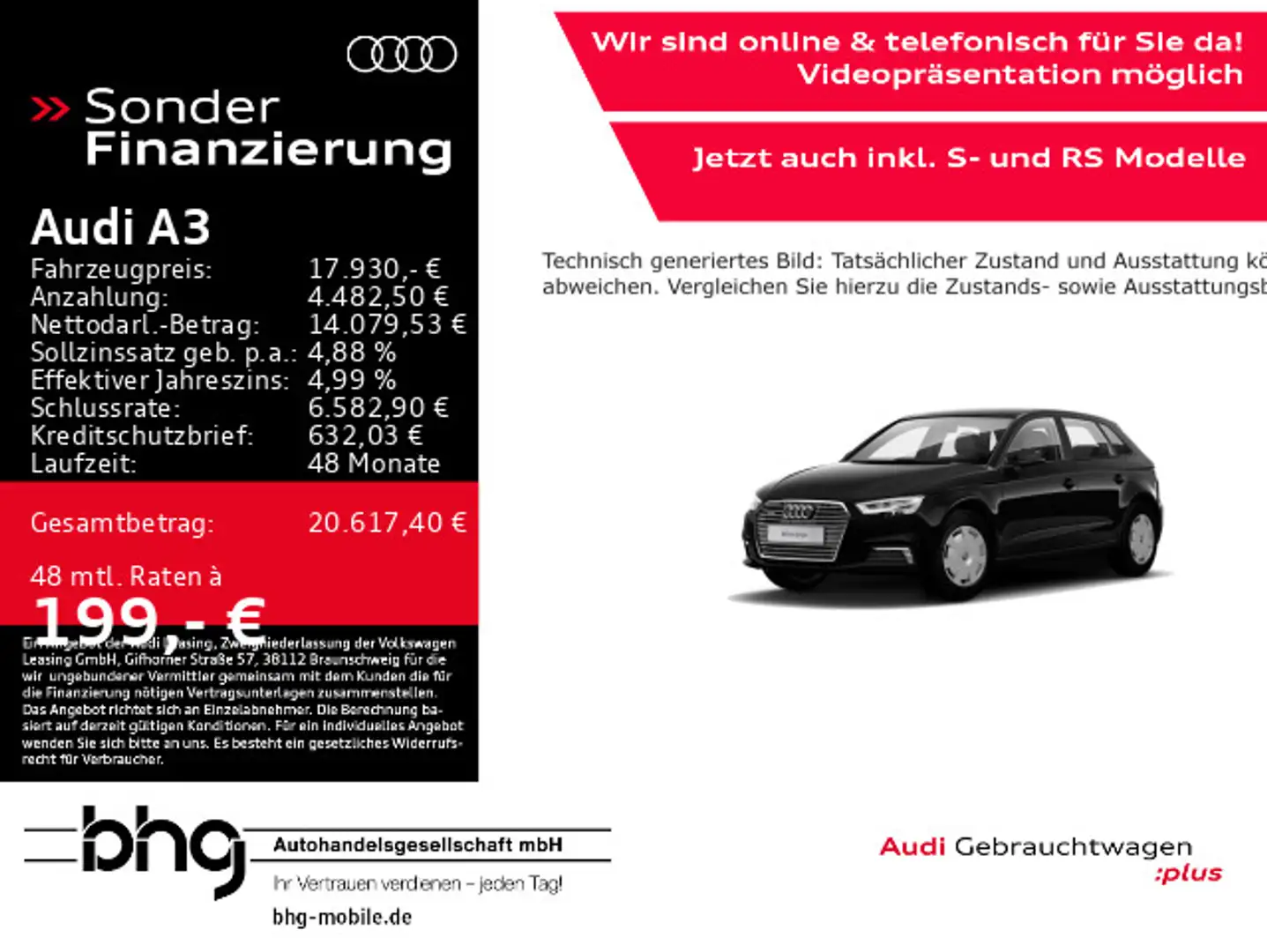 Audi A3 Sportb. 40 e-tron 150kW S tronic Schwarz - 1