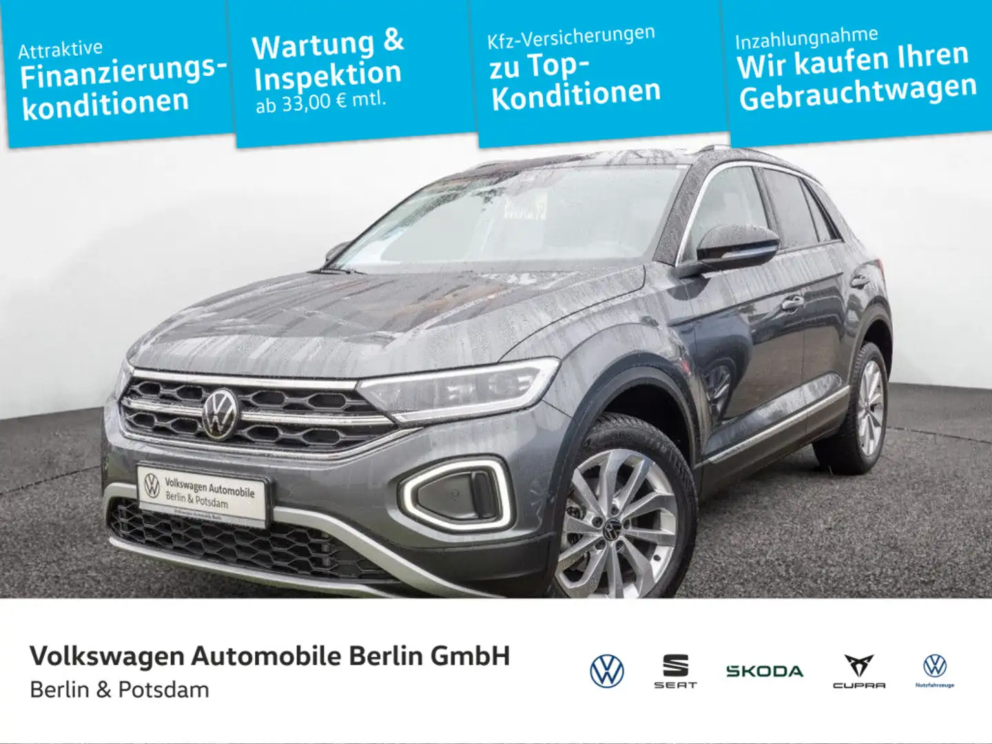 Volkswagen T-Roc 1.5 TSI DSG Style Navi AHK LED PDC SHZ Grau - 1