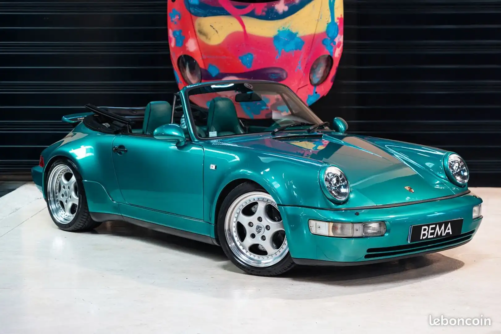 Porsche 964 964 Carrera 2 Cabriolet Turbo Look Usine (TLU) ou WTL | Matching Historique Complet Vert - 1