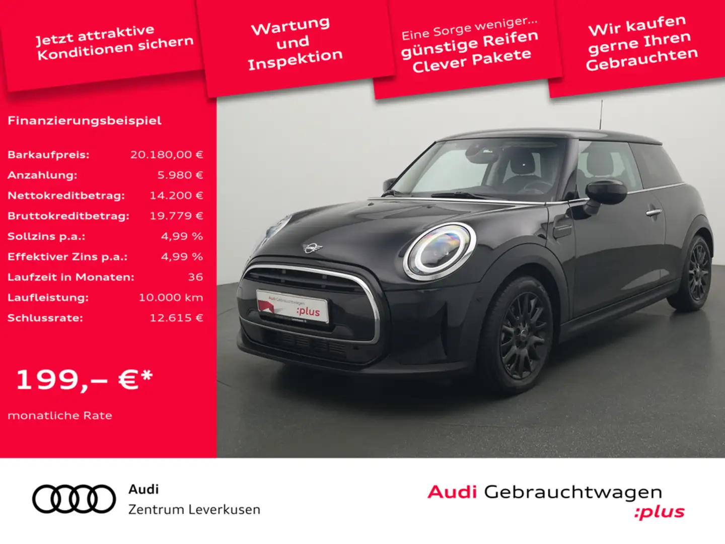 MINI Cooper C lassic Trim AUT. PANO NAVI VIRT ACC K Чорний - 1