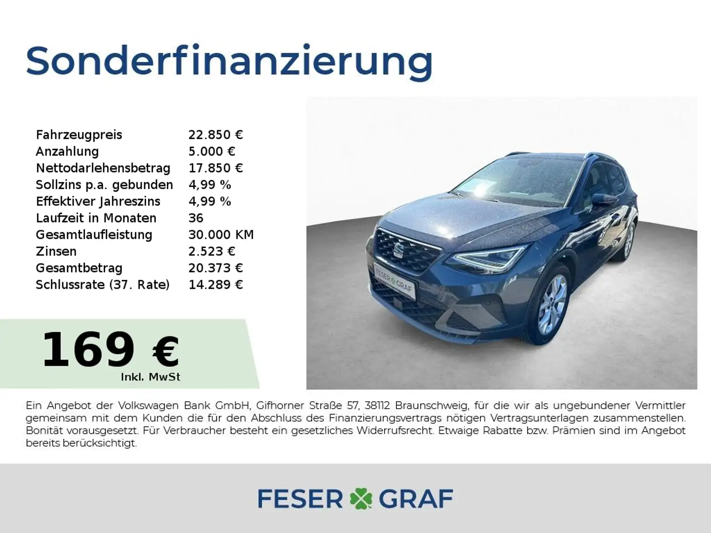 SEAT Arona FR 1.5 TSI DSG LED KAMERA VC FAPA M SHZ Grau - 1