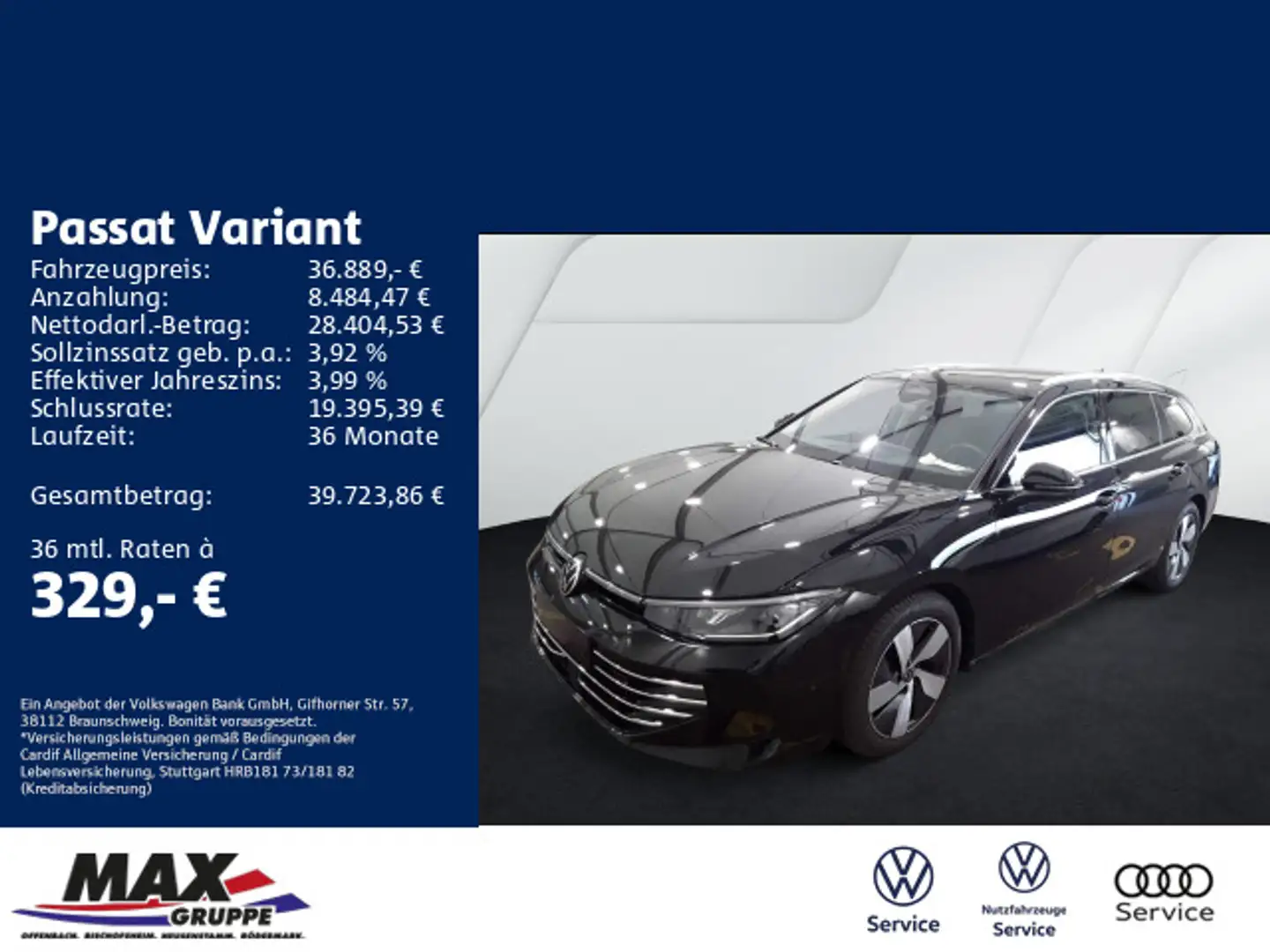 Volkswagen Passat Variant 2.0 TDI DSG ELEGANCE IQ.LIGHT+AHK Schwarz - 1