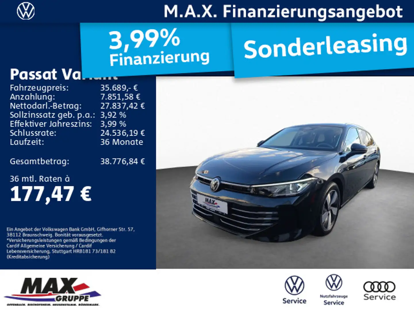 Volkswagen Passat Variant 2.0 TDI DSG ELEGANCE IQ.LIGHT+AHK Schwarz - 1
