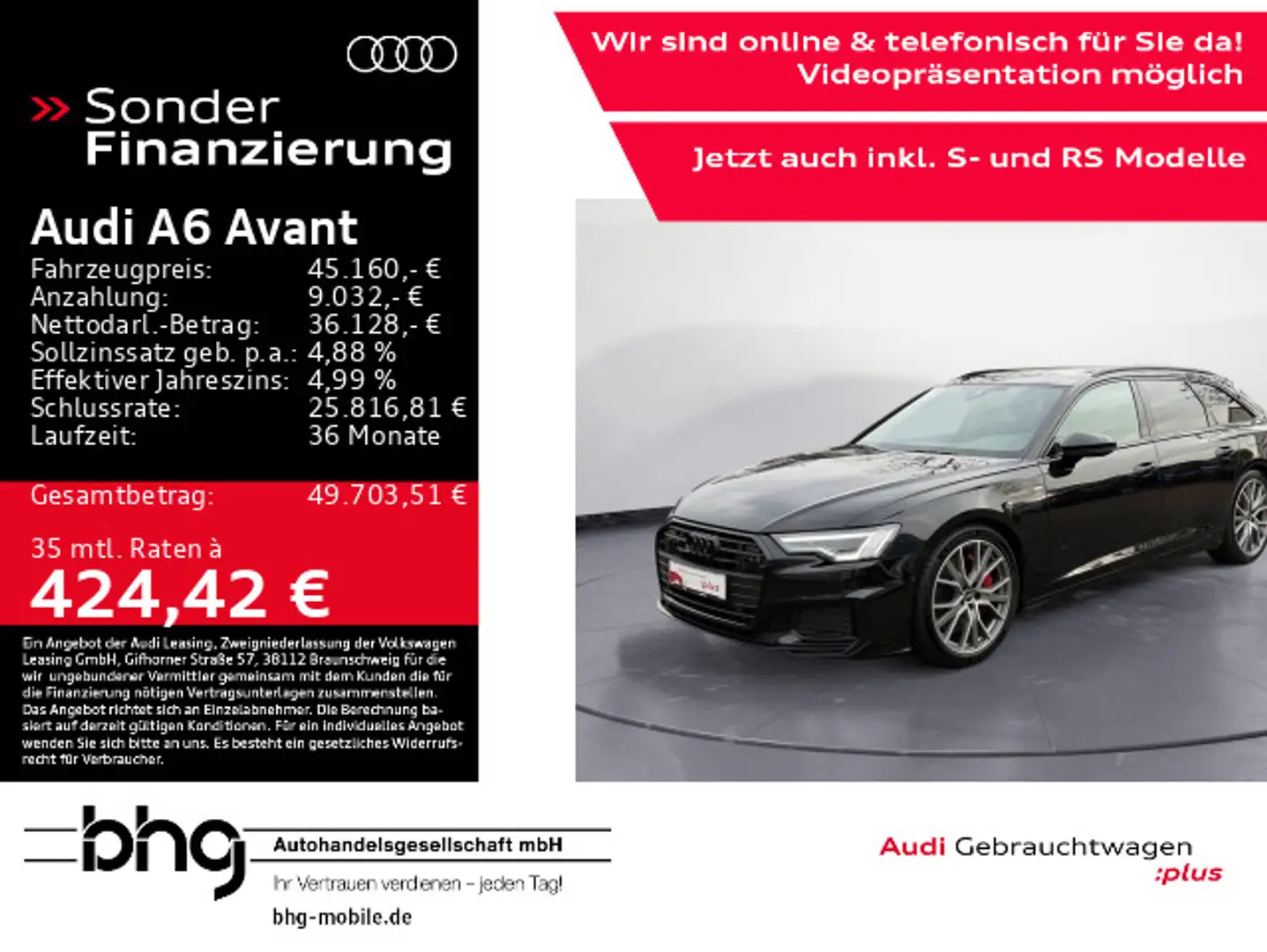 Audi A6 55 TFSIe quattro S-line Matrix/AHK/Pano Schwarz - 1