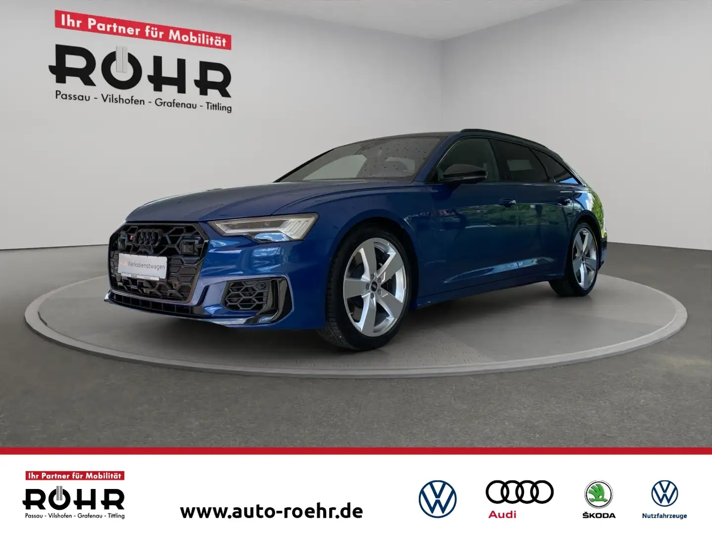 Audi S6 Avant (HD Matrix-LED.SH.PDC.Head-Up.AHK.SHZ vo+hi. Bleu - 1