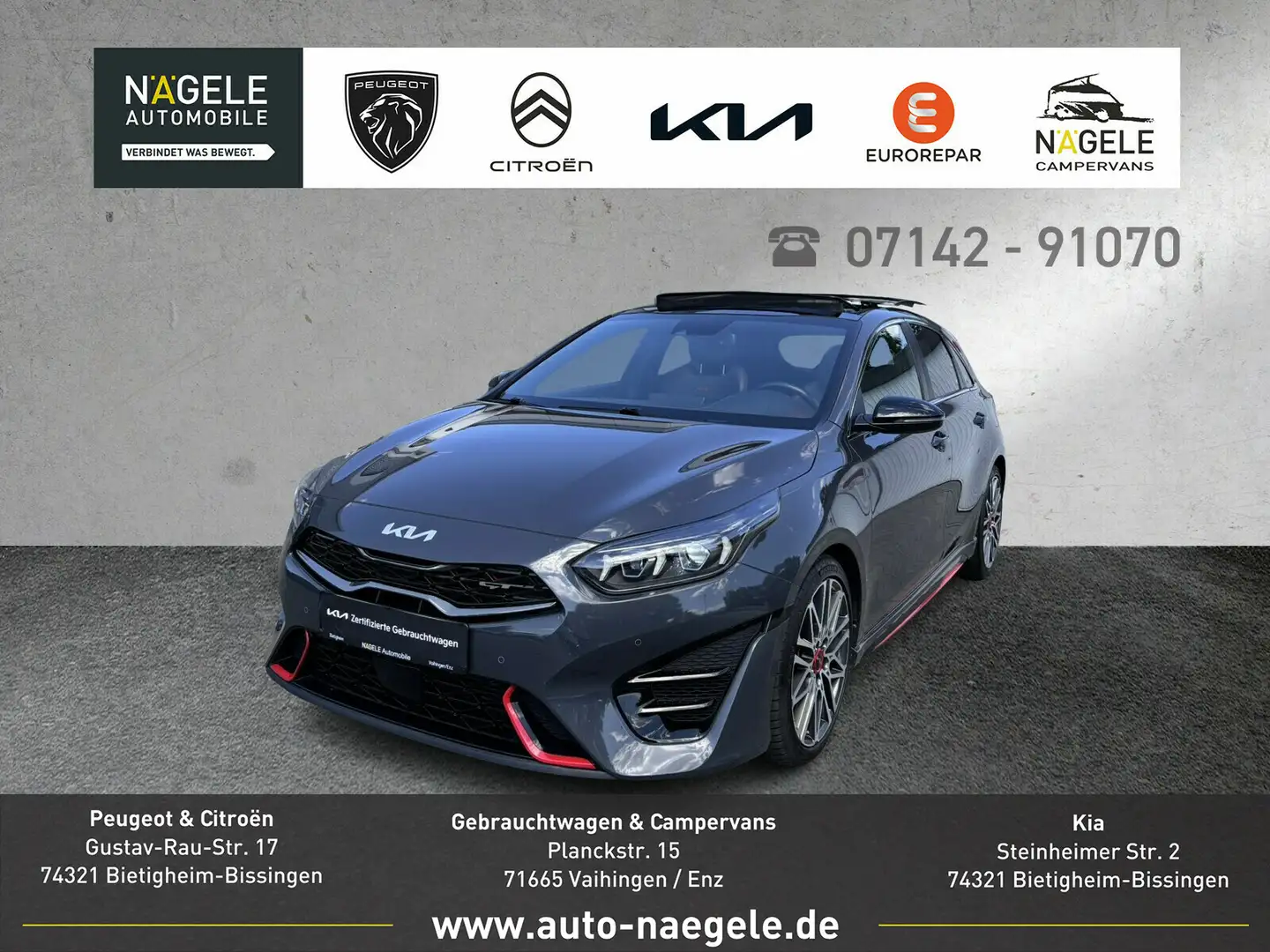 Kia Ceed / cee'd Ceed GT 1.6T-GDI|Navi+LED+Panorama+Memory+TOP! Gris - 1