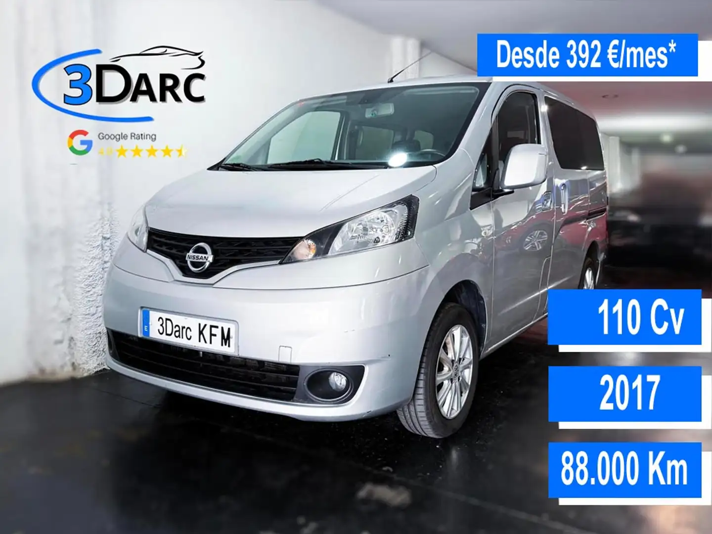 Nissan NV200 Combi 7 1.5dCi A/C Gas Comfort Plateado - 1
