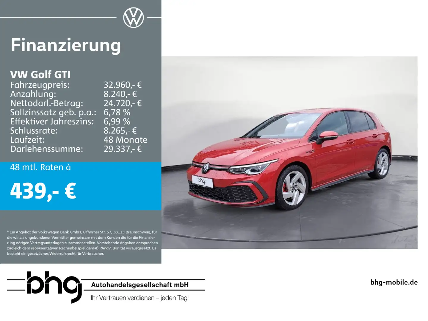 Volkswagen Golf GTI 2.0 TSI DSG Rot - 1