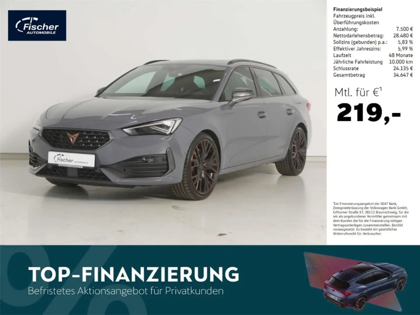 CUPRA Leon Sportstourer 2.0 TSI DSG 4Dr. VZ P-Dach/NAV Gris - 1
