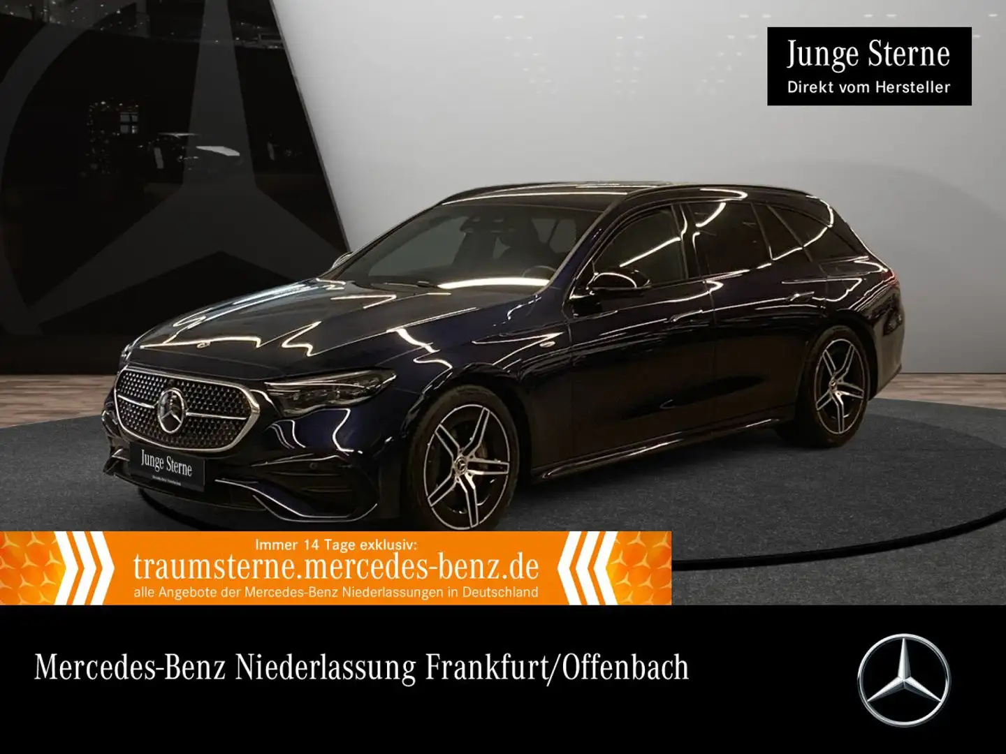 Mercedes-Benz E 300 e T Hybrid AMG Fahrass 360° Distr+ AHK Night Blau - 1