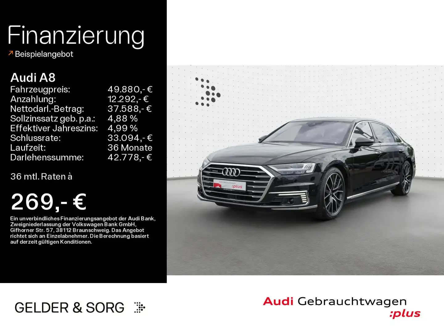 Audi A8 Lang 60 TFSIe B&Oadvanced*Raute*Pano*HDMatrix Negro - 1