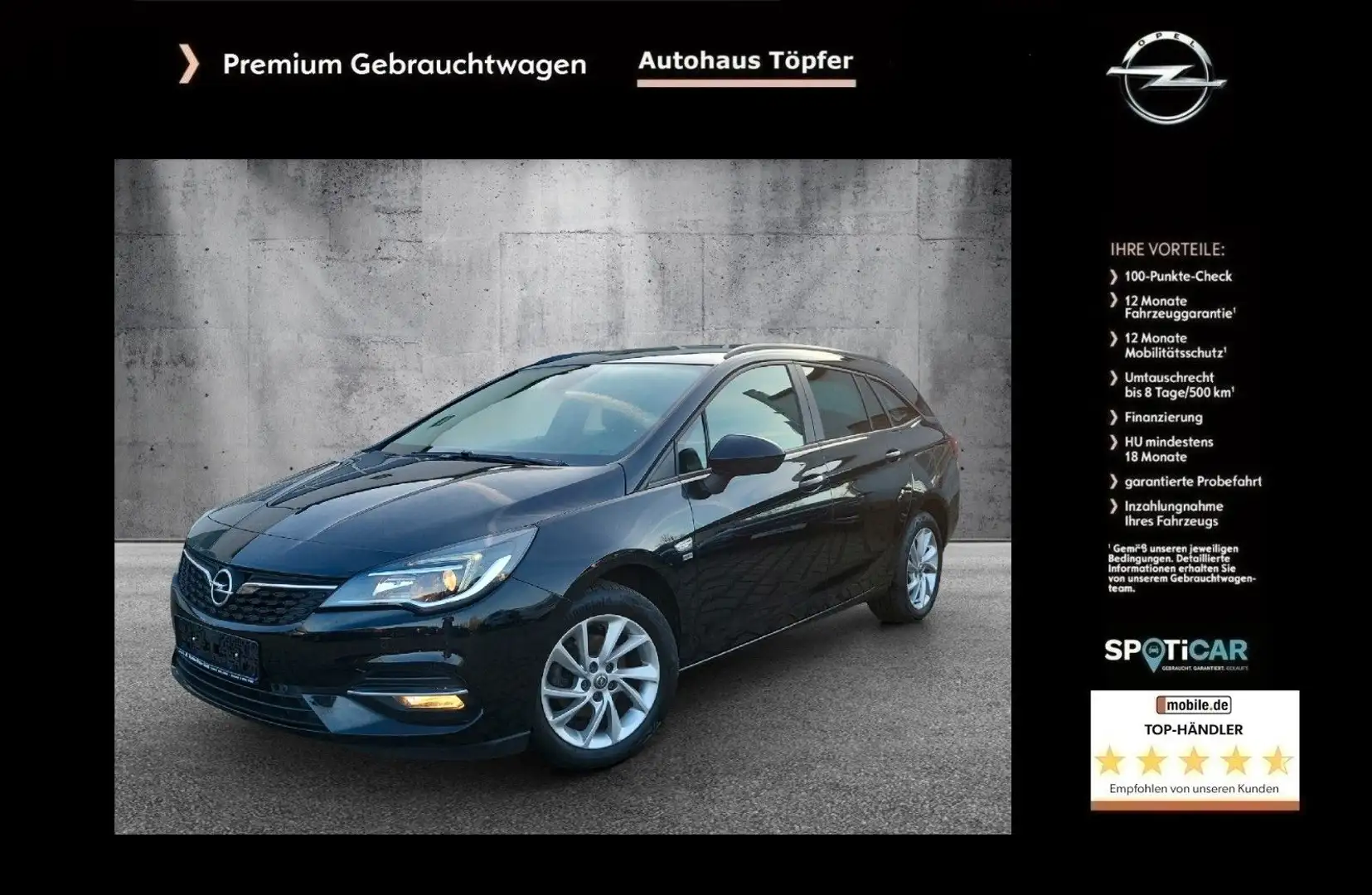 Opel Astra K ST Sondermodell "120 Jahre" Motor NEU Noir - 1