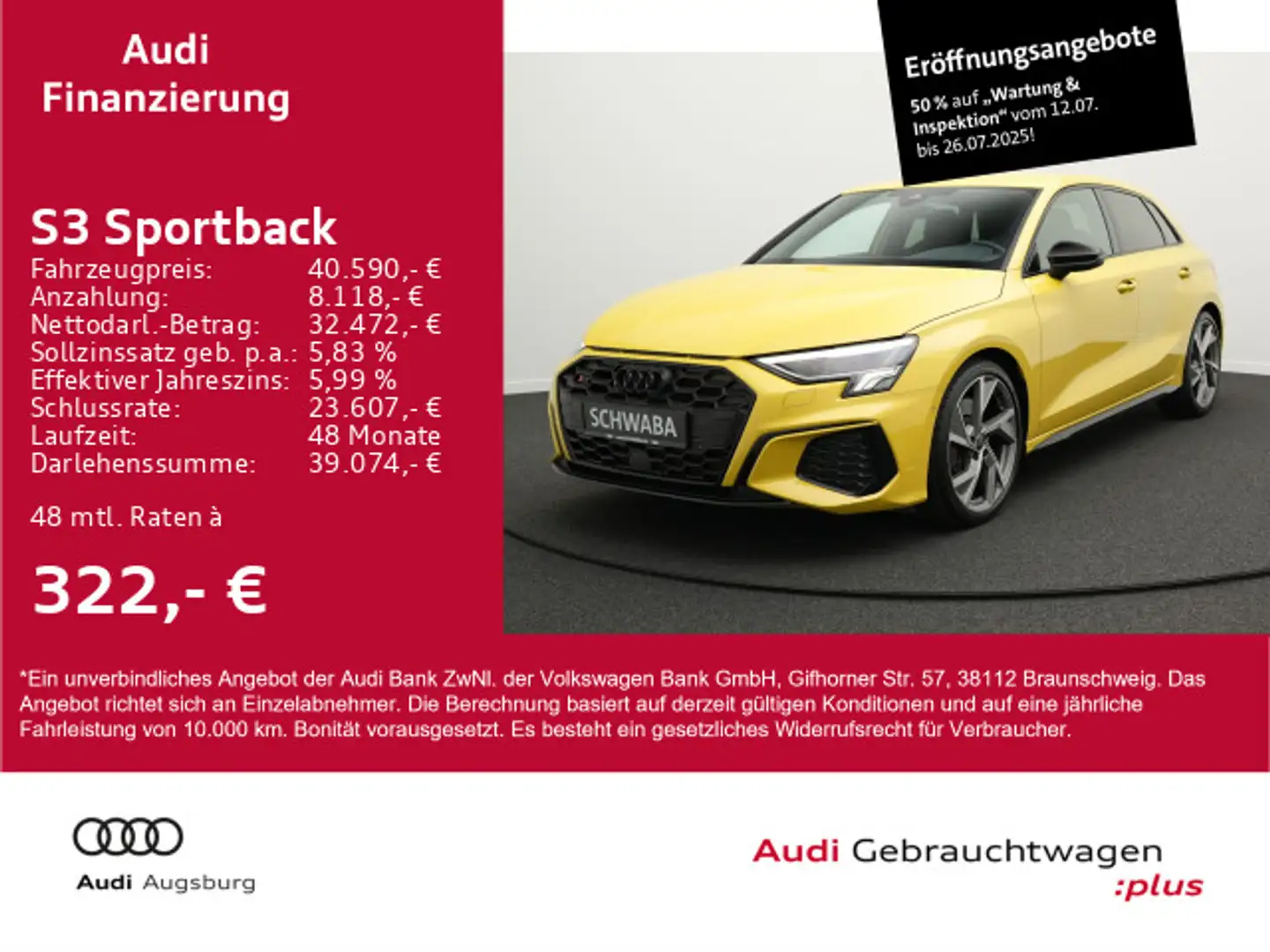 Audi S3 TFSI LED*VIRTUAL*NAV*B&O*R-KAM*19" Jaune - 1