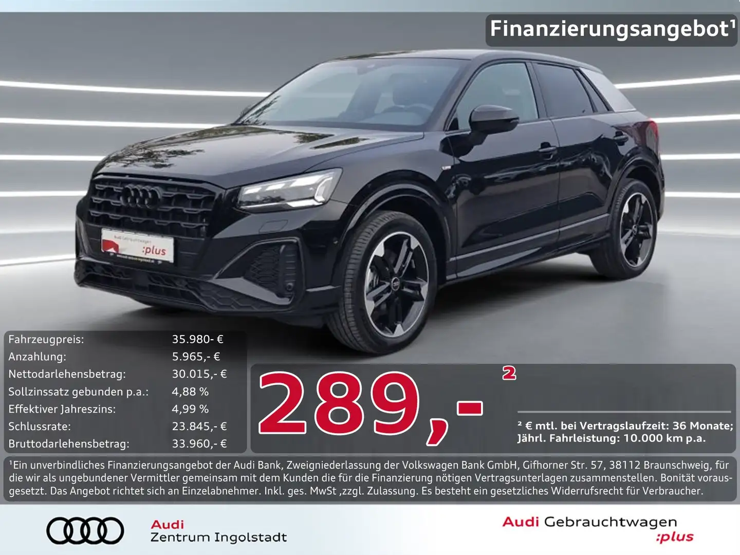 Audi Q2 35 TDI 2x S line MATRIX AHK KAM NAVI 18" Virt S li Schwarz - 1