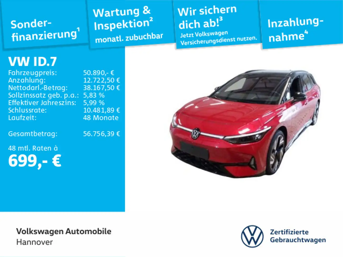 Volkswagen ID.7 Tourer GTX 4-Motion Rot - 1