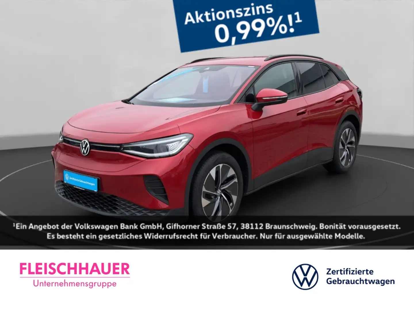 Volkswagen ID.4 Pure electric+NAVI+SHZ+ACC+AHK Rot - 1