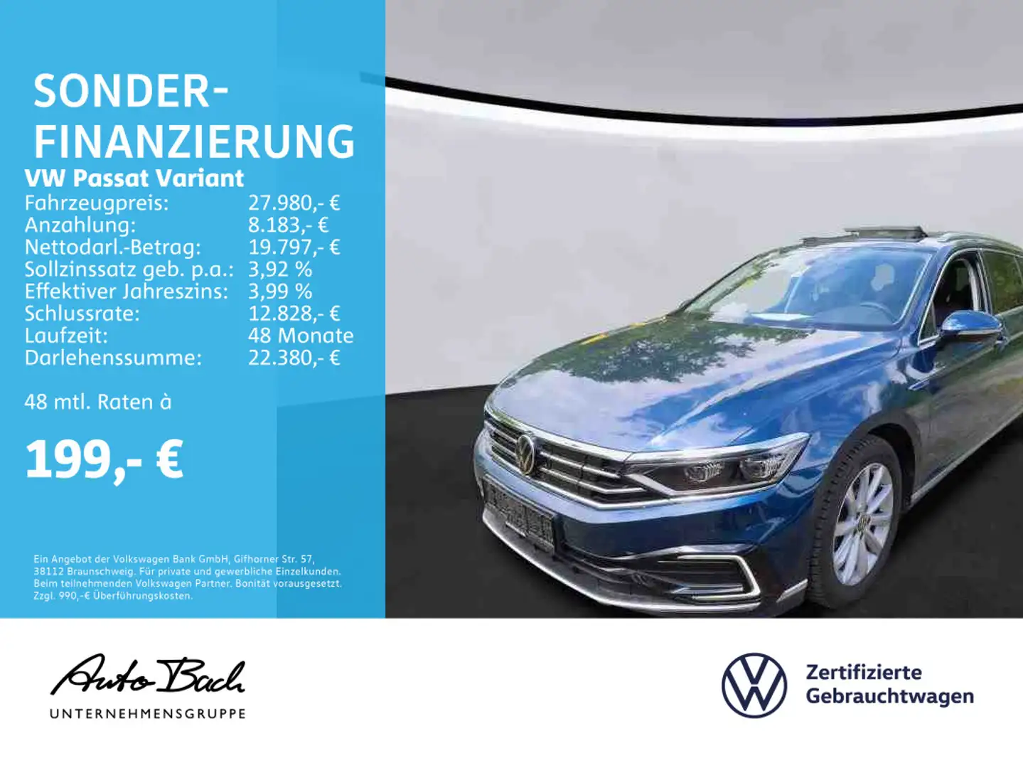Volkswagen Passat Variant GTE 1.4 eHybrid DSG Navi LED Digi Blauw - 1