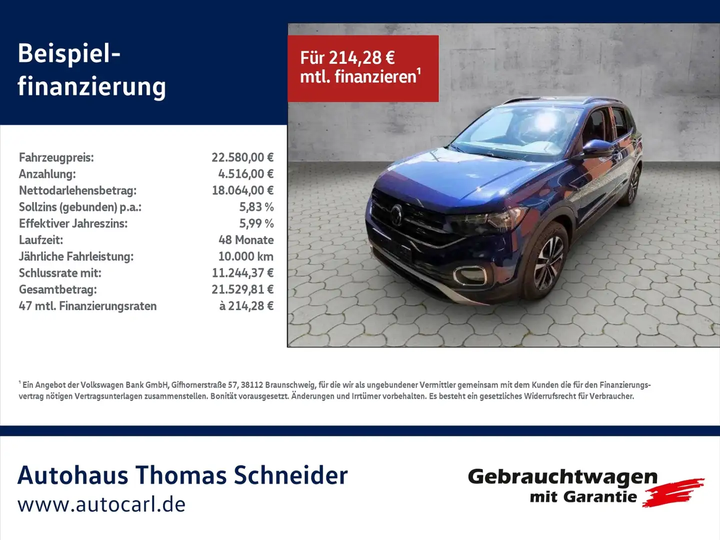 Volkswagen T-Cross United 1.0 TSI DSG NAV/ACC/SHZ KLIMA NAVI ALU Bleu - 1