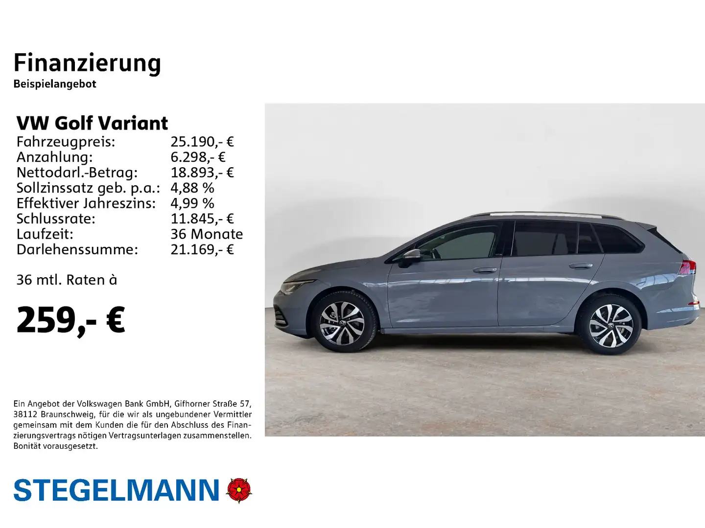 Volkswagen Golf Variant Golf VIII Variant 1.0 TSI DSG Active *LED*Navi*A Grau - 2