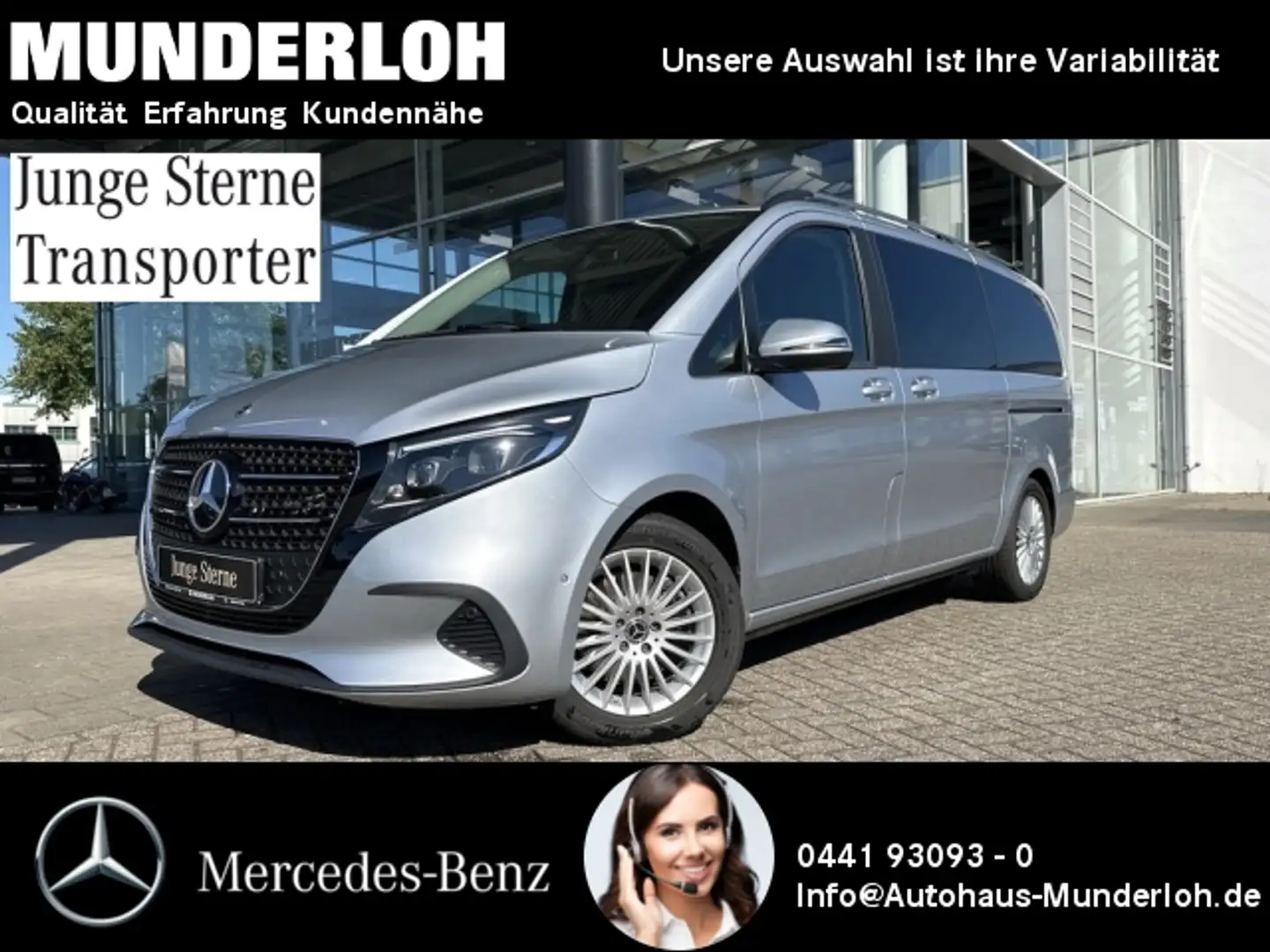 Mercedes-Benz V 220 d STYLE Lang AHK+2 x el. SCHIEBETÜR+SHZG Argent - 1